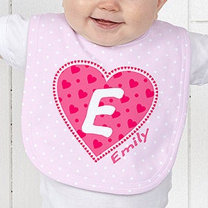 Personalized Baby Girl Bib - She's All Heart