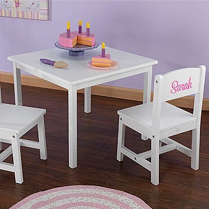 childrens table and chairs personalised