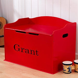 red toy boxes