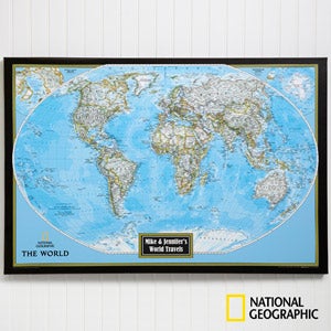 National Geographic® Classic World Personalized Canvas Map 20 x 30