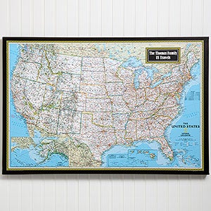 Personalized 24x36 United States Map from National Geographic