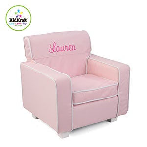 KidKraft Comfy Kid's Personalized Laguna Pink Upholstered Chair