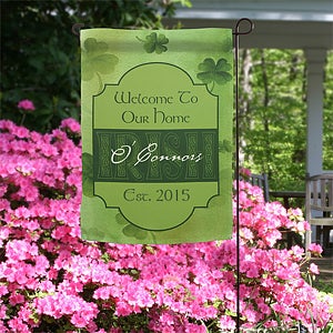 An Irish Welcome Personalized Garden Flag Only