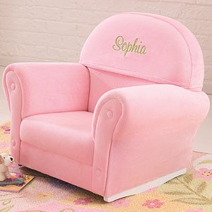 KidKraft Just My Size Personalized Upholstered Rocker-Pink Velour