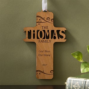 Bless Our Family Personalized Wood Cross