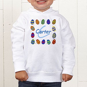 Colorful Eggs Personalized Toddler Hooded Sweatshirt