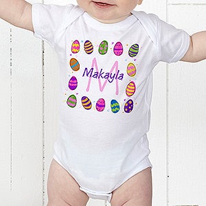 Colorful Eggs Personalized Baby Bodysuit