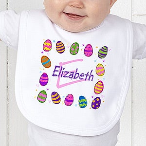 Colorful Eggs Personalized Bib