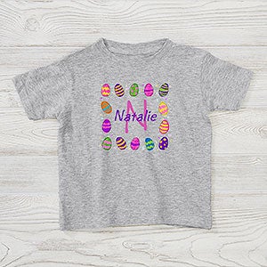 Personalized Toddler Easter T-Shirt - Easter Eggs