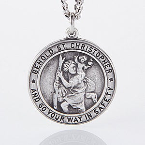 Engraved St. Christopher Pendant for Men