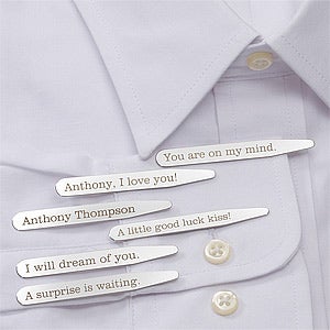 Secret Message Personalized Collar Stays Set of 3 - #11378