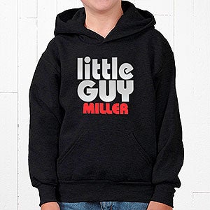 Personalized Kids Black Sweatshirt - Big Guy and Little Guy Collection - Youth Large (12/14) - Black