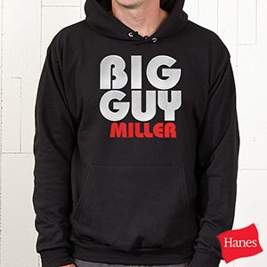 Big Guy Personalized Adult Black Hooded Sweatshirt