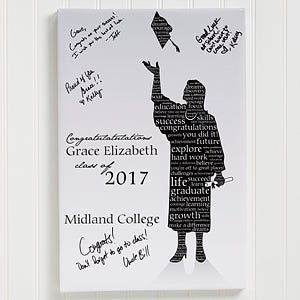 The Graduate Personalized Signature Silhouette Canvas Print- 24x36