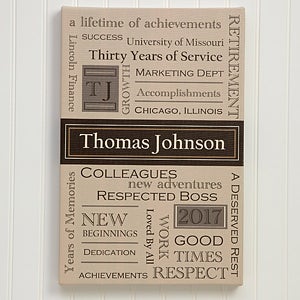 My Retirement Personalized Canvas Print- 16x24