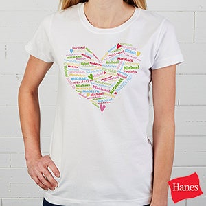 Her Heart of Love Personalized Ladies Fitted Tee