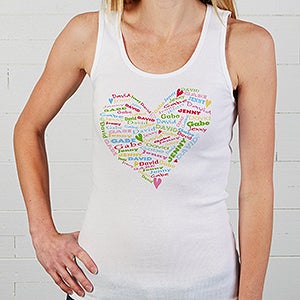 Her Heart of Love Personalized White Tank
