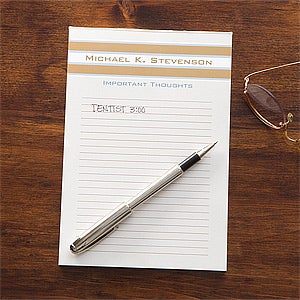 Classy Stripes Personalized Notepad