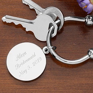 Engraved Silver Plated Keychain - Town & Country