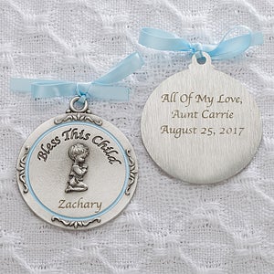 Baptism Blessings Personalized Crib Medallion-Boy