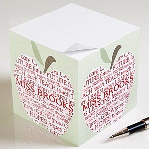 Apple Scroll Personalized Teacher's Note Cube