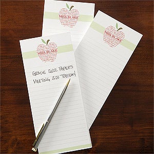 Apple Scroll Personalized Teacher's Notepad Set of 3
