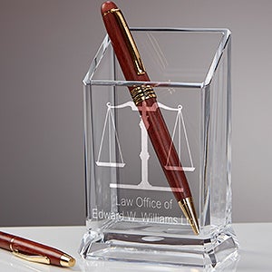 Law Office Personalized Acrylic Pen & Pencil Holder
