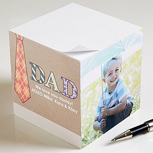 For Dad Personalized Paper Photo Note Cube-3 Photos