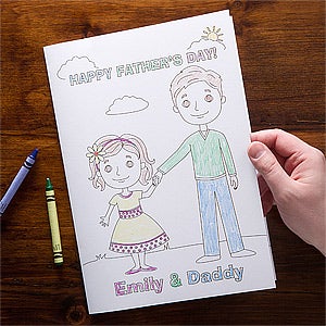 Daddy and Me Oversized Coloring Greeting Card