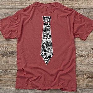 Repeating Name Tie Personalized Hanes Adult ComfortWash T-Shirt