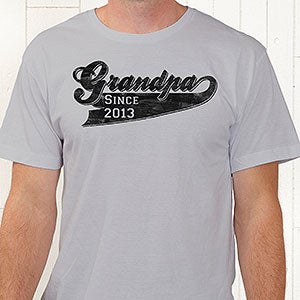 Personalized Grandfather T-Shirt - Grandpa Since - Adult Small - Navy