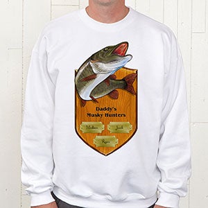 Fisherman's Plaque Personalized White Adult Sweatshirt