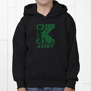 Personalized Boys Athletic Sweatshirts - Black - Youth Large (12/14) - Grey