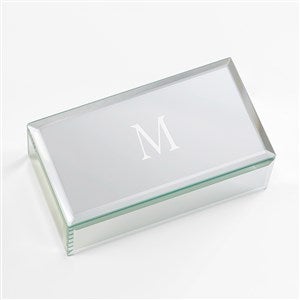 Mirrored jewelry box engraved with a name