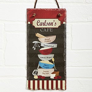 Family Bistro Personalized Wall Slate Sign