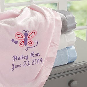 Personalized Girls Pink Baby Blankets - Baby Love