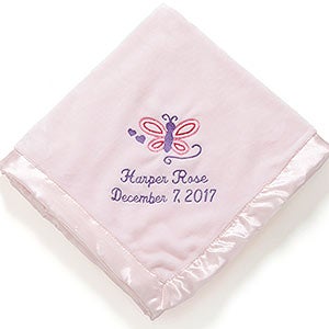Baby Love Personalized Embroidered Blanket- Pretty Pink