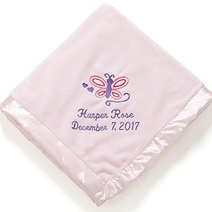 Baby Love Personalized Embroidered Blanket- Pretty Pink