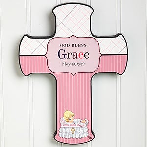 Personalized Christening Wall Cross - Precious Moments