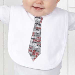 Dressed For Success Birth Info Personalized Bib