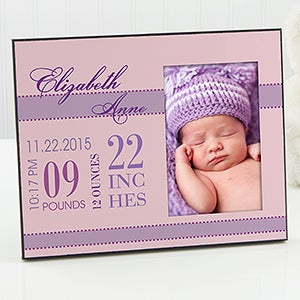 Personalized Baby Picture Frame for Girls   Babys Birth