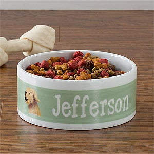 Top Dog Breeds Personalized Pet Bowl - Large