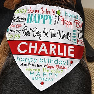 Personalized Dog Bandana - Happy Birthday