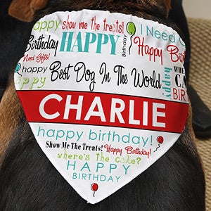 Happy Birthday Personalized Dog Bandana