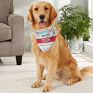 Happy Birthday Personalized Dog Bandana - Large