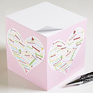 Her Heart Of Love Personalized Paper Note Cube