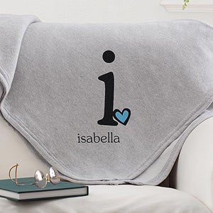 Heart Felt Monogram Personalized Sweatshirt Blanket