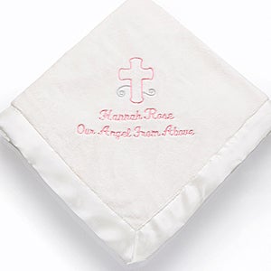 God Bless Baby Embroidered Keepsake Blanket- Ivory