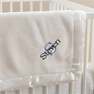 All About Me! Embroidered Baby Blanket For Boys- Ivory