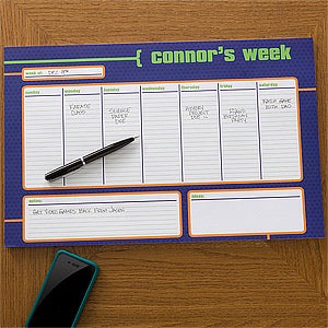 His Weekly Agenda Personalized 11x17 Calendar Pad